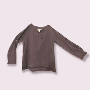 Garnet Hill Kids Purple Embroidered Top